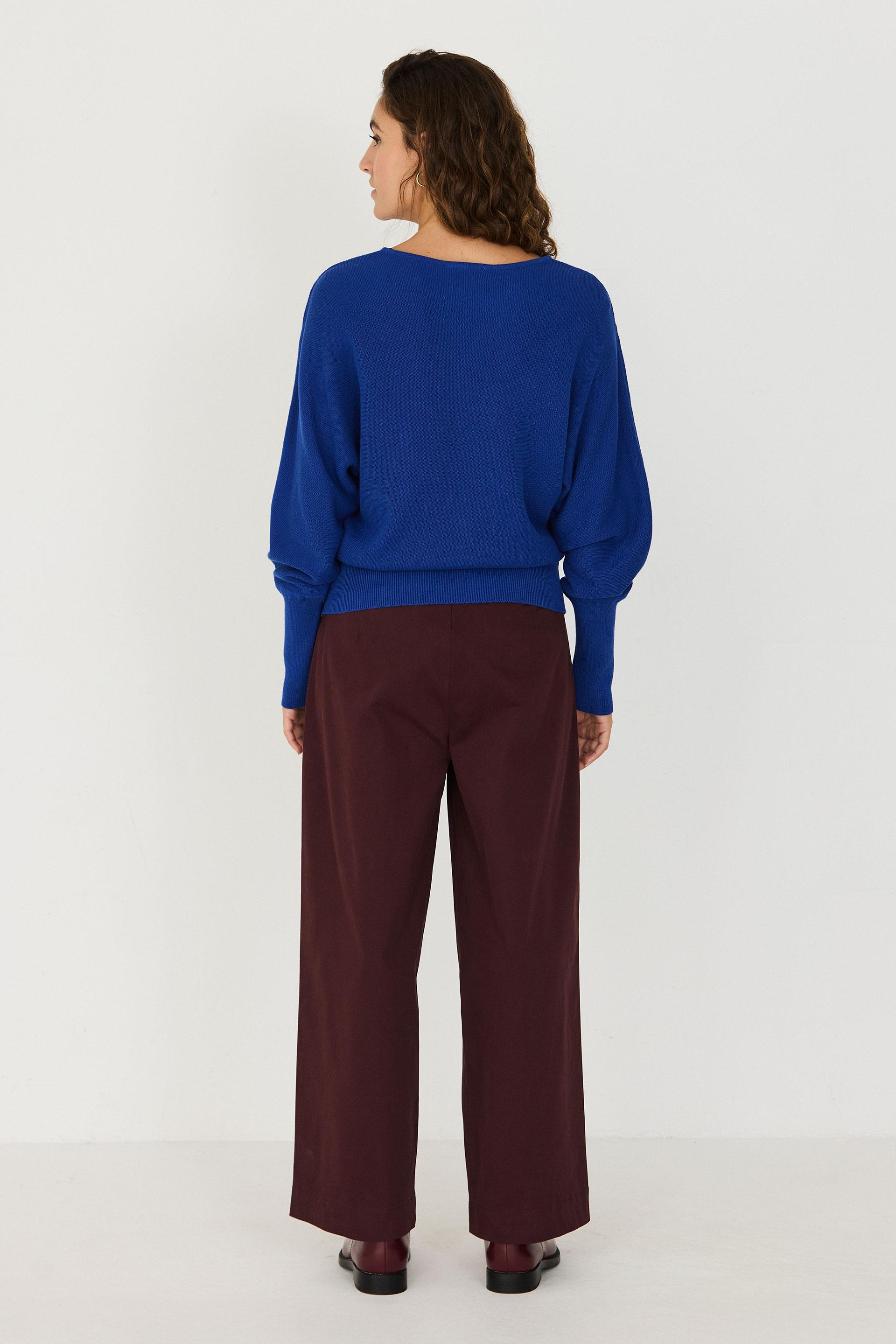 SKFK Ibar GOTS Sweater Damen Pullover Bio Baumwolle blau